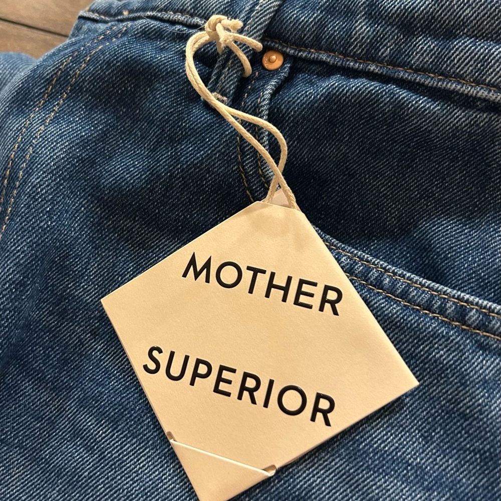 MOTHER High-Rise Cropped Balloon Jeans in Medium Blue - Picture 16 of 16